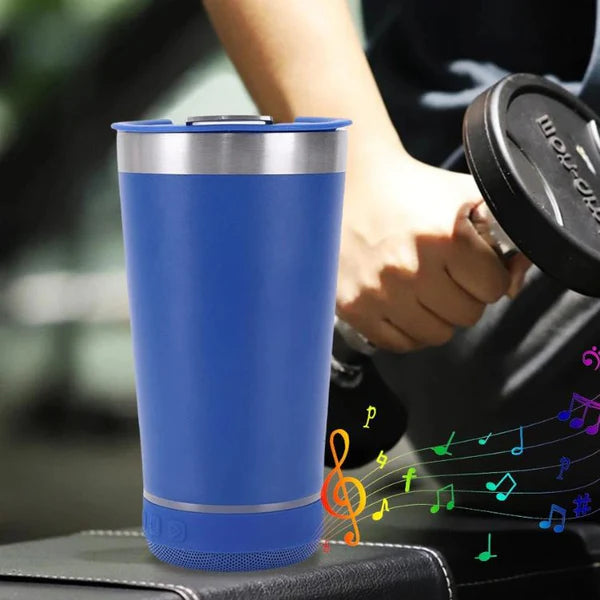 VASO TERMICO 473ML CON PARLANTE BLUETOOTH Y DESTAPADOR