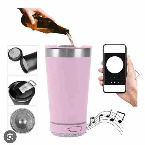 VASO TERMICO 473ML CON PARLANTE BLUETOOTH Y DESTAPADOR