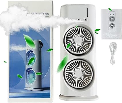 VENTILADOR DOBLE  HUMIDIFICADOR + LUCES