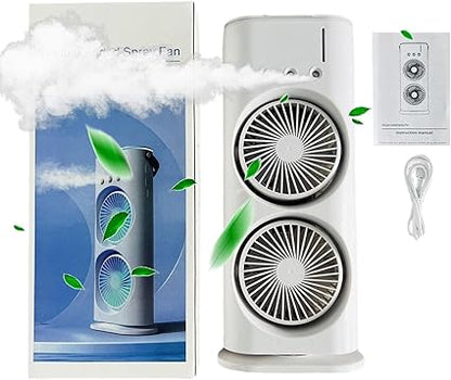 VENTILADOR DOBLE  HUMIDIFICADOR + LUCES