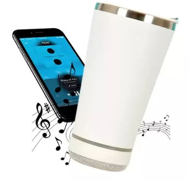 VASO TERMICO 473ML CON PARLANTE BLUETOOTH Y DESTAPADOR